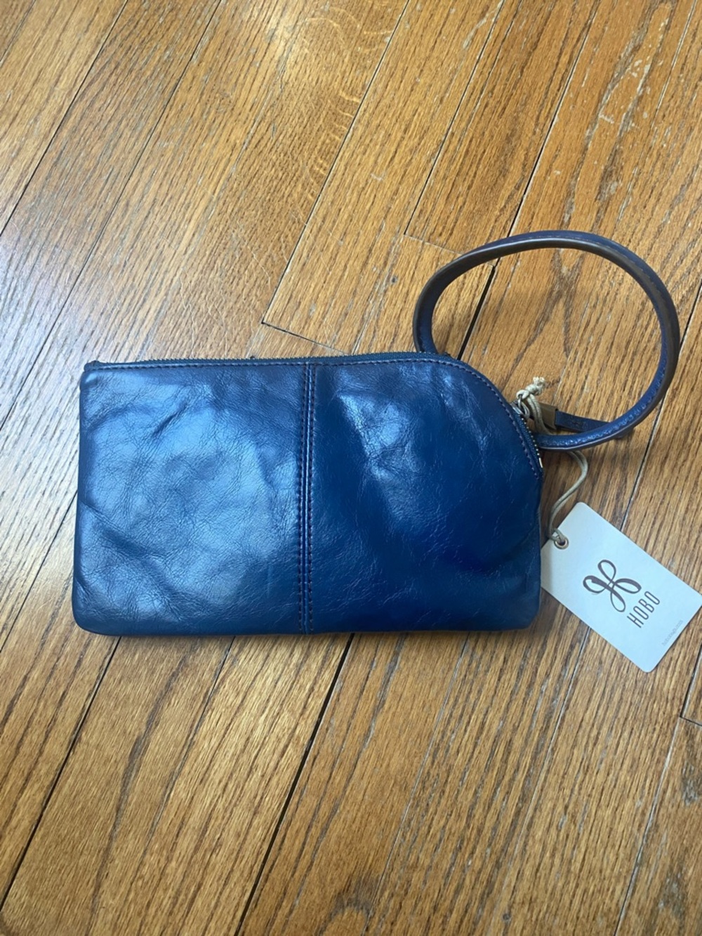 HOBO, Sable Navy Leather Wristlet Clutch, NWT